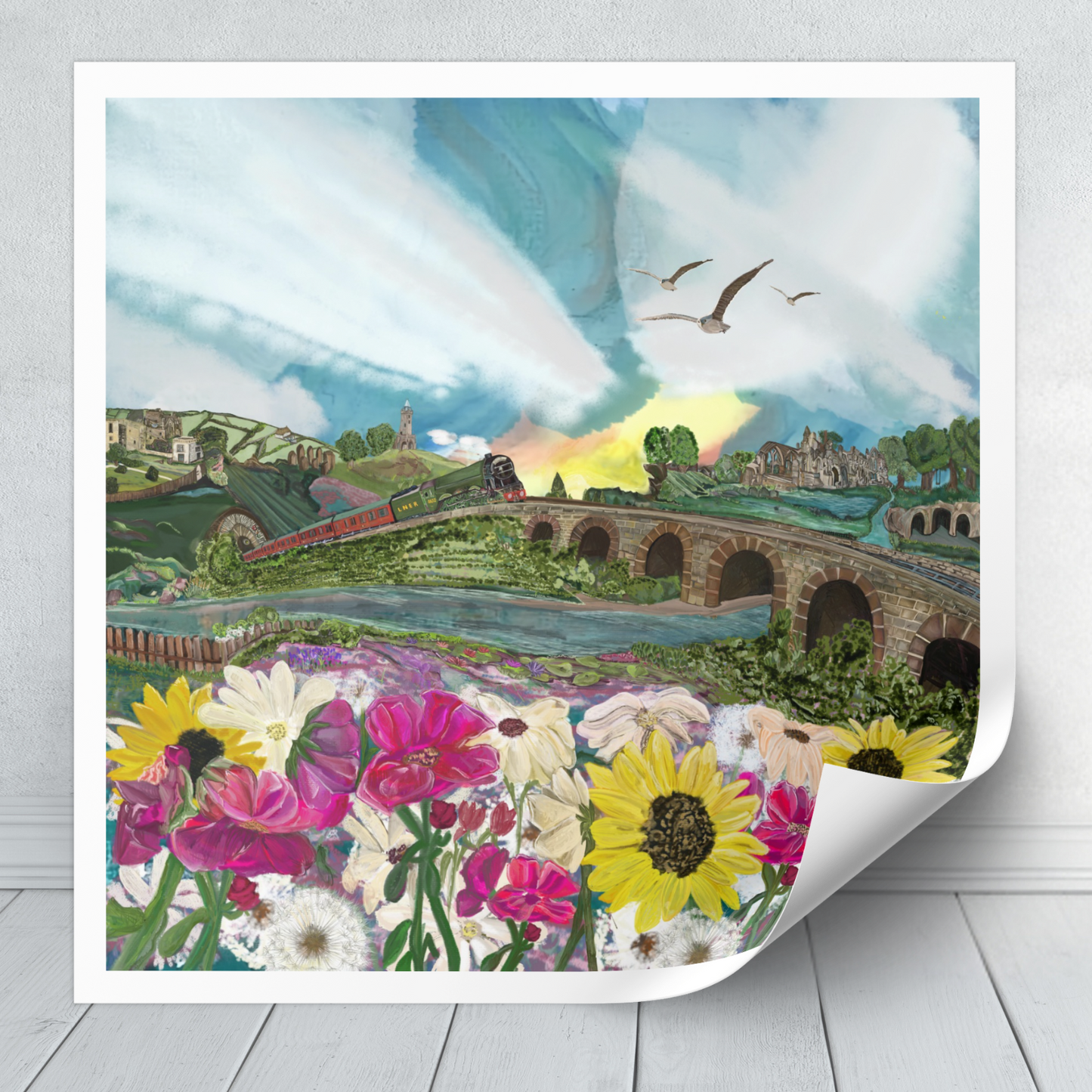 Steaming North | Mixed Media Mural