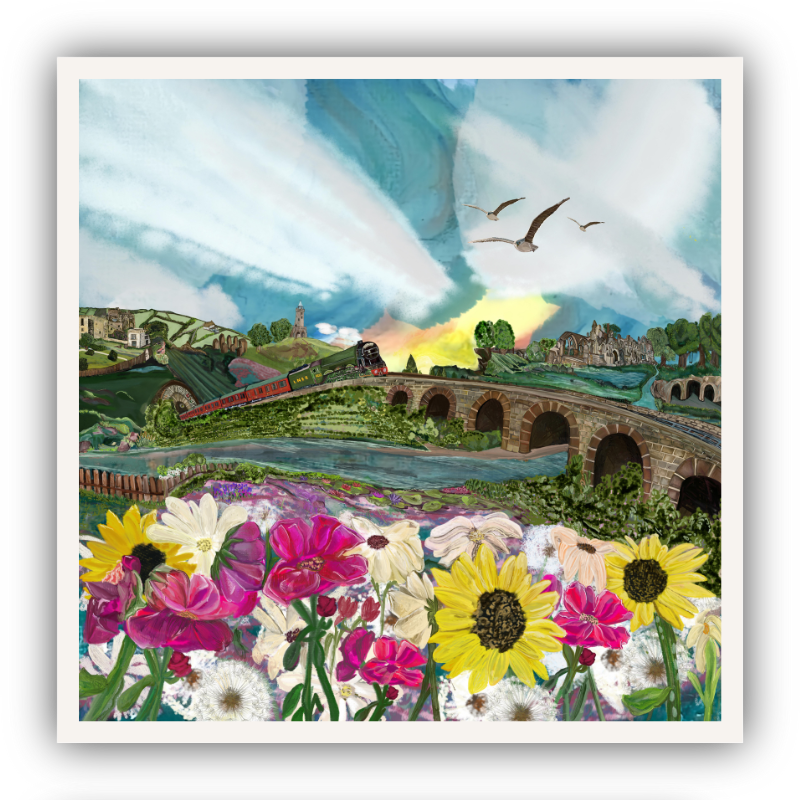 Steaming North | Mixed Media Mural