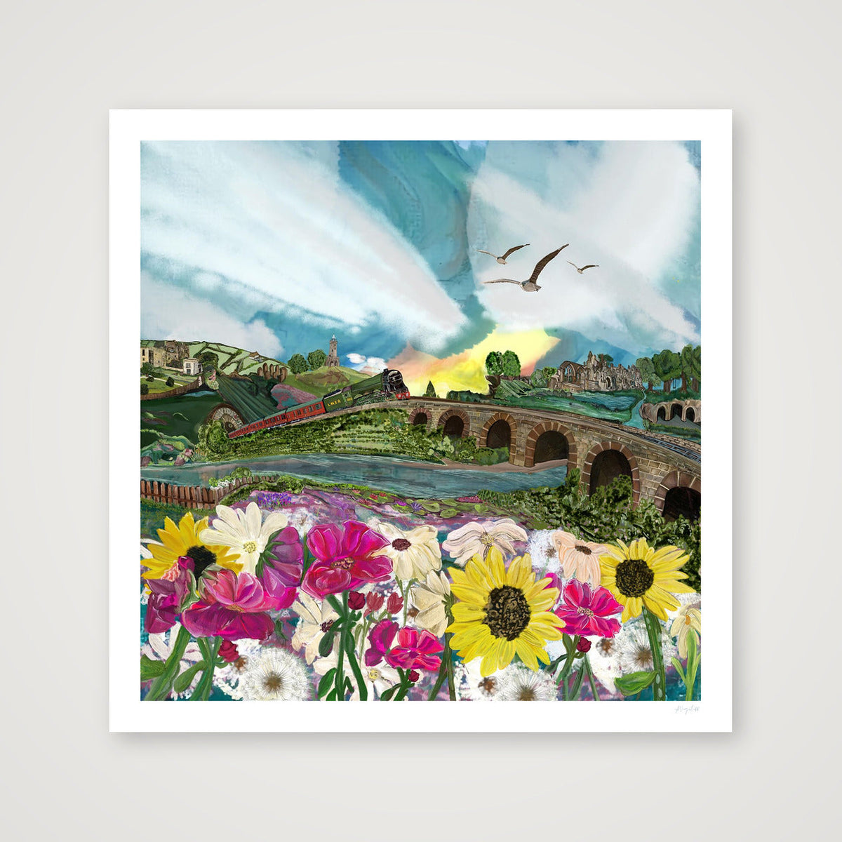 Steaming North - Murals on Paper — 50×50cm, 20×20" Print only