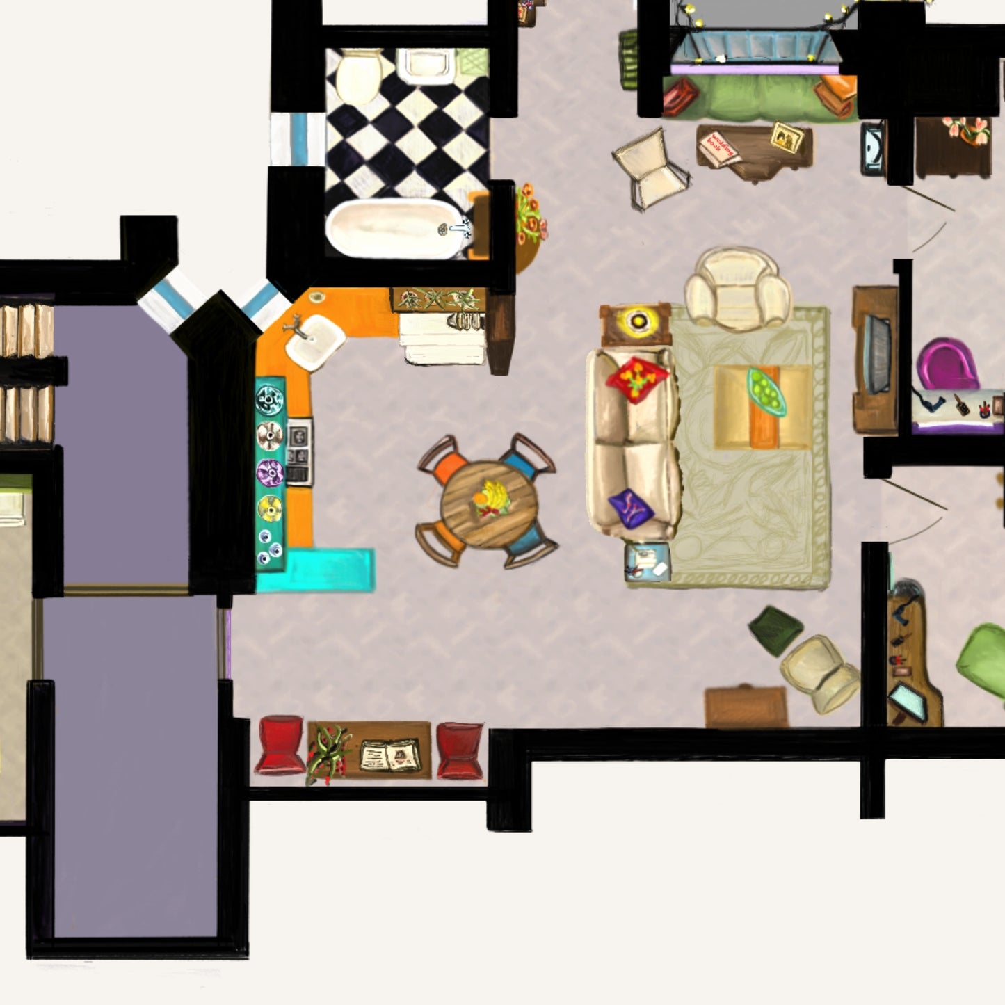 FRIENDS APARTMENT | FUNKY FLOORPLAN TRIBUTE