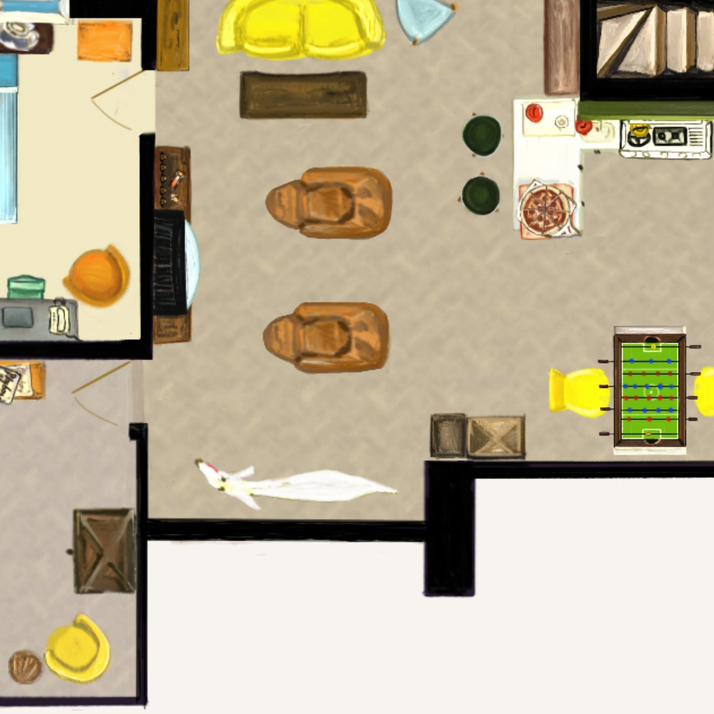 FRIENDS APARTMENT | FUNKY FLOORPLAN TRIBUTE